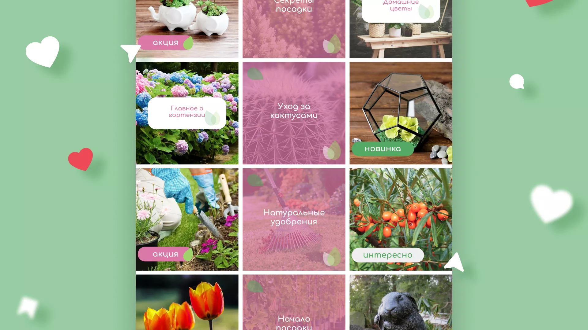 Разработка оформления профиля Instagram для магазина «Floraint» в Венёве