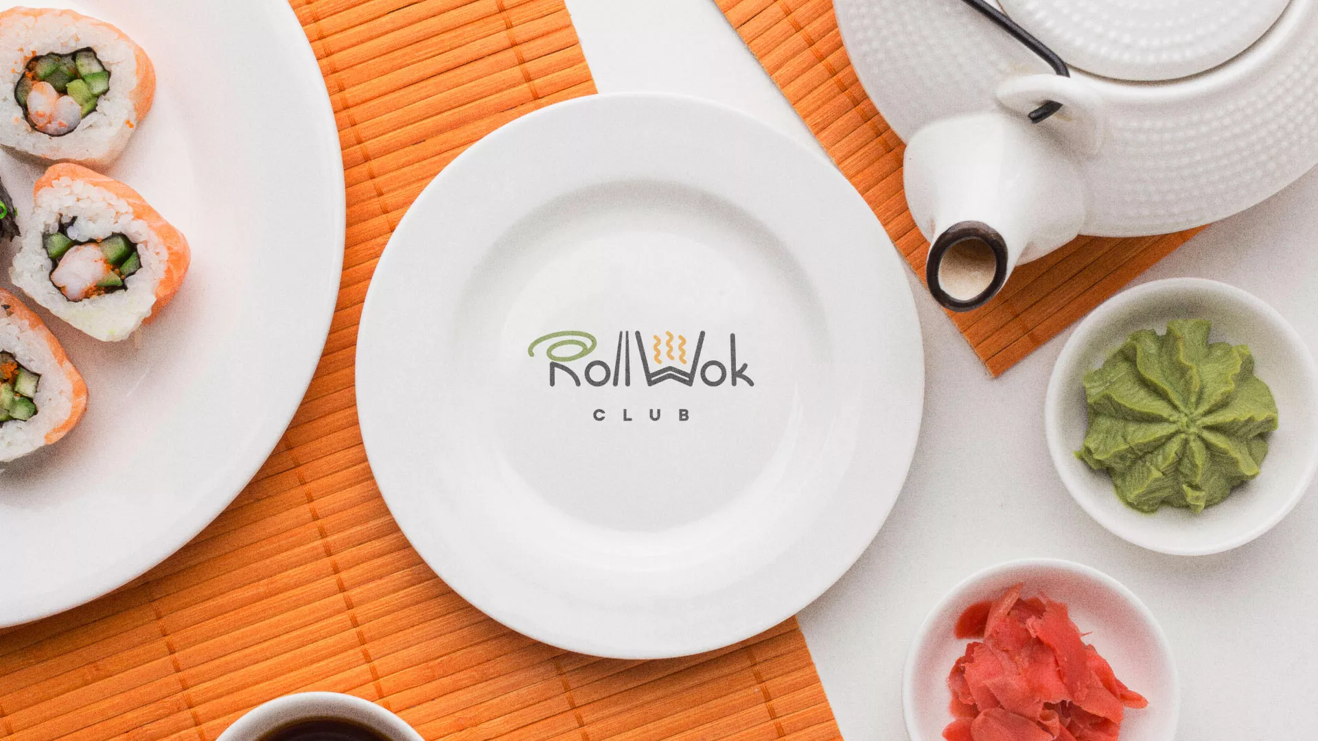 Разработка логотипа и фирменного стиля в Венёве для суши-бара «Roll Wok Club» Разработка логотипа и фирменного стиля в Венёве для суши-бара «Roll Wok Club»